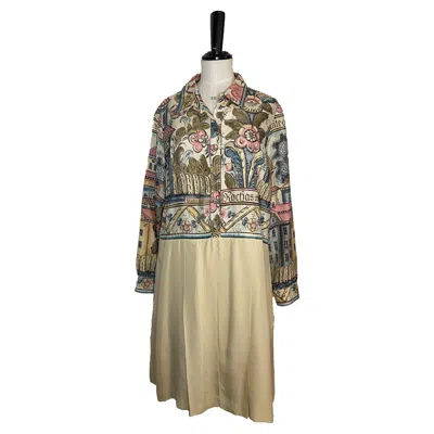 Pre-owned Rochas Marco Zanini For  Silk Dress Size It44. In Brown