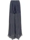 Rochas Metallic-threading Flared Trousers In 蓝色