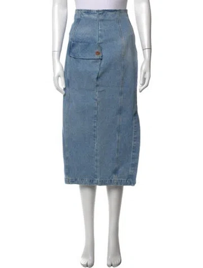 Pre-owned Rochas Midi Length Skirt W/ Tags In Blue