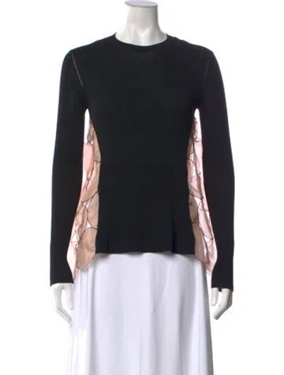 Pre-owned Rochas Patterned Crew Neck Top In Black