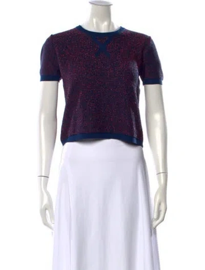 Pre-owned Rochas Patterned Crew Neck Top In Grey/neutrals