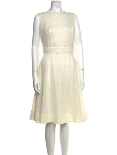 Pre-owned Rochas Patterned Knee-length Dress In Neutral