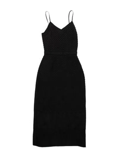 Pre-owned Rochas Patterned Midi Length Dress In Black