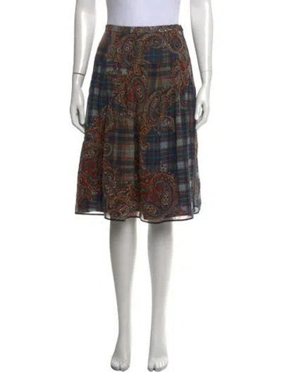Pre-owned Rochas Patterned Midi Length Skirt In Purple