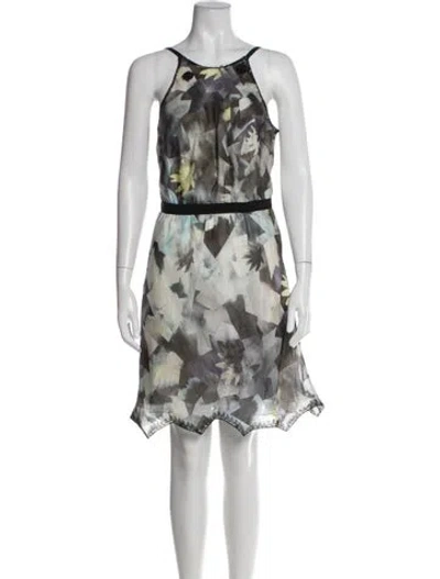 Pre-owned Rochas Patterned Mini Dress In Gray