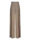 Rochas High Waist Wide Leg Trousers In Gray