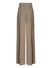 Rochas High Waist Wide Leg Trousers In Pink