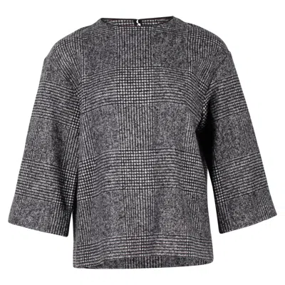 Rochas Plaid Blouse In Black And White Wool