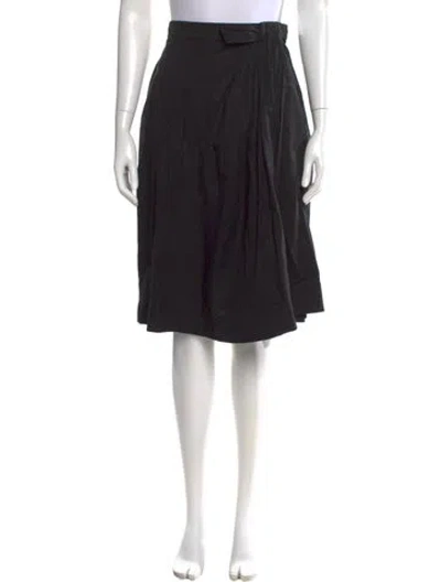Pre-owned Rochas Pleated Accents Knee-length Skirt In Black