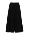 Rochas Wide Leg Pleated Culotte Trousers In Black