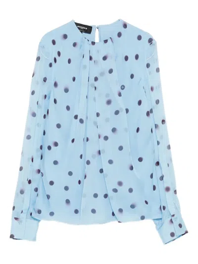 Rochas Polka-dot Blouse In Blue