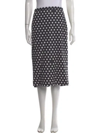 Pre-owned Rochas Polka Dot Print Midi Length Skirt In Gray