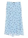 Rochas Polka-dot Silk Skirt In Blue