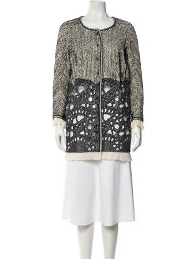 Pre-owned Rochas Printed Coat In Black