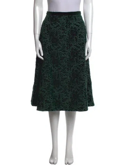 Pre-owned Rochas Printed Knee-length Skirt In Green