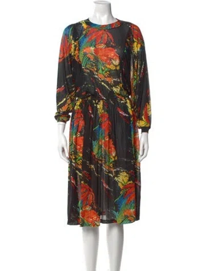 Pre-owned Rochas Printed Midi Length Dress In Multi