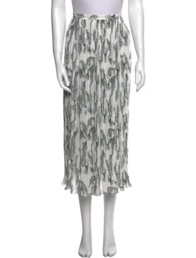Pre-owned Rochas Printed Midi Length Skirt In Silver
