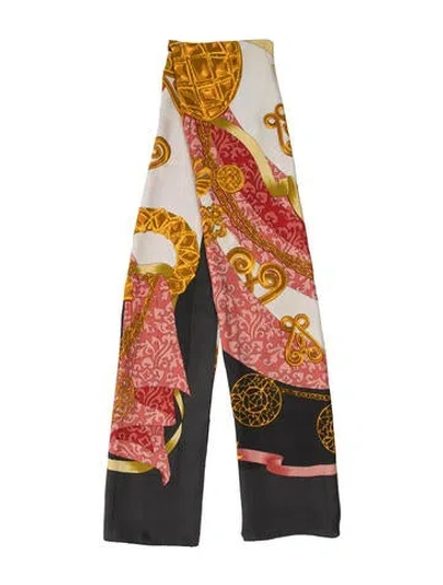 Pre-owned Rochas Printed Scarf In Black