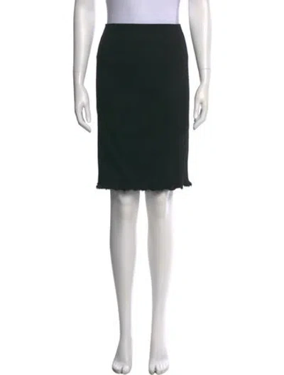 Pre-owned Rochas Raw-edge Trim Knee-length Skirt In Black