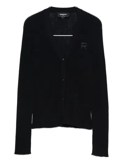Rochas Ribbed Cardigan In Black