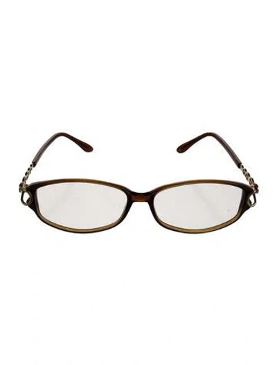 Pre-owned Rochas Round Eyeglasses In Brown