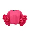Rochas Pink Sleeve Top Tops Fuchsia In Red