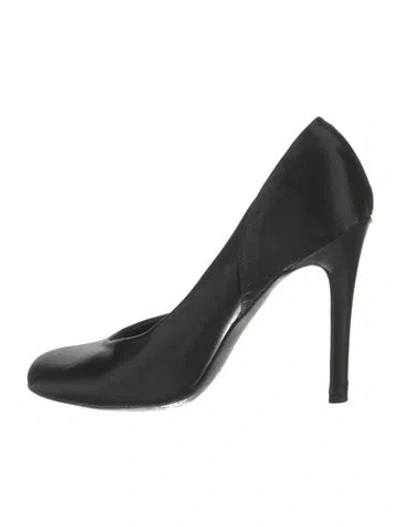 Pre-owned Rochas Satin D'orsay Pumps In Black