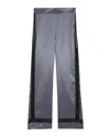 Rochas Satin Pants With Lace In Grey Boulevard