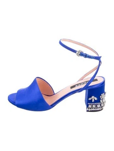 Pre-owned Rochas Satin Sandals In Orange