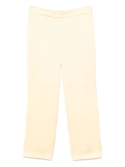 Rochas Satin Trousers In Yellow
