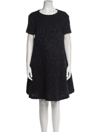 Pre-owned Rochas Scoop Neck Knee-length Dress In Black