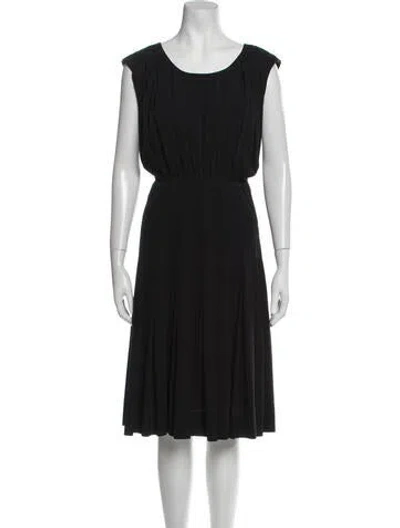 Pre-owned Rochas Scoop Neck Midi Length Dress In Black