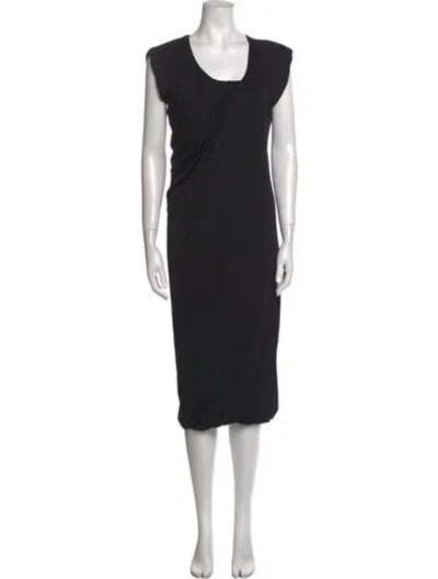 Pre-owned Rochas Scoop Neck Midi Length Dress In Black
