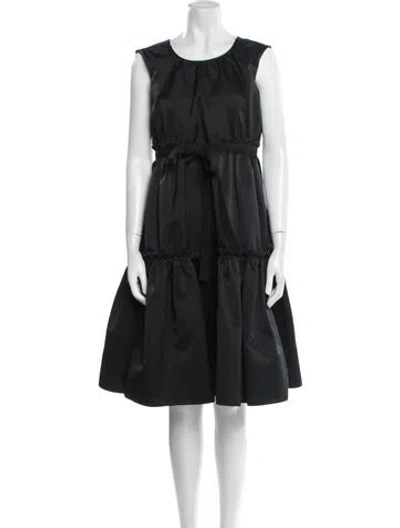 Pre-owned Rochas Scoop Neck Midi Length Dress In Black
