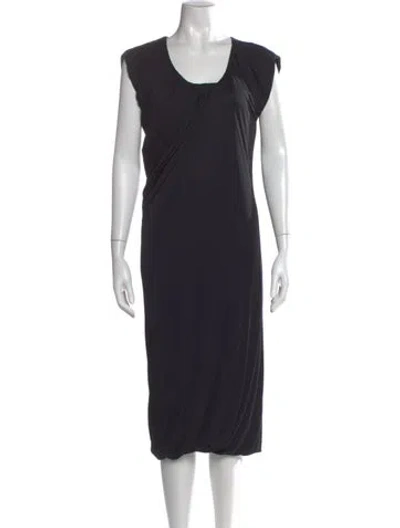 Pre-owned Rochas Scoop Neck Midi Length Dress In Black