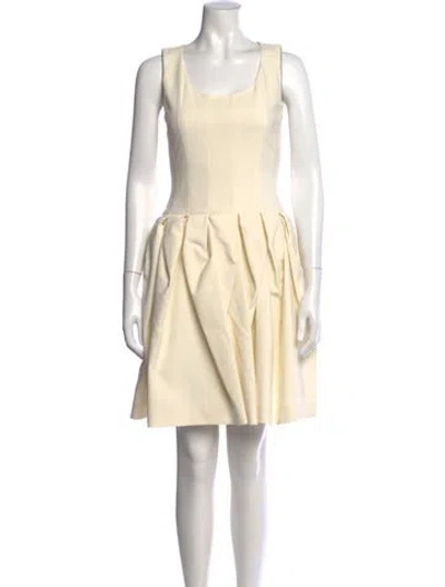 Pre-owned Rochas Scoop Neck Mini Dress In Neutral
