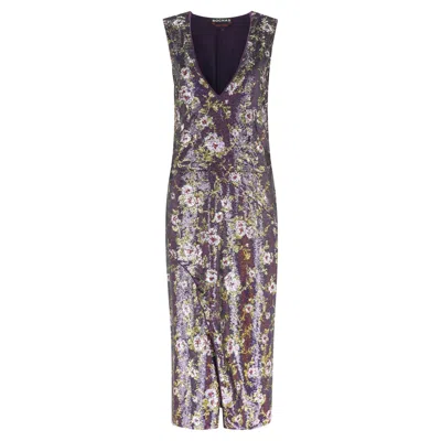 Pre-owned Rochas Sequin Embellished Midi Dress In Gray