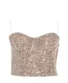 Rochas Sequin Top In Nude