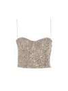 Rochas Sequin Top In Silver
