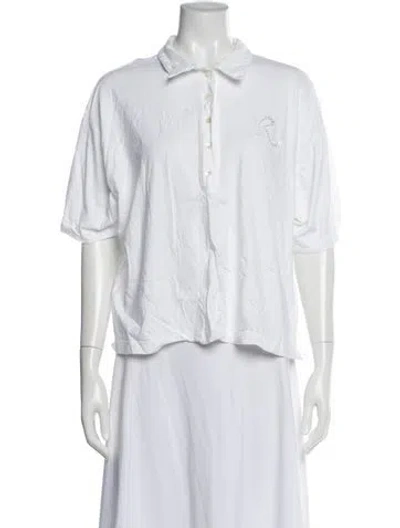Pre-owned Rochas Short Sleeve Polo In White