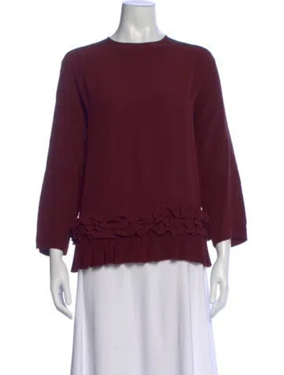 Pre-owned Rochas Silk Crew Neck Blouse In Red