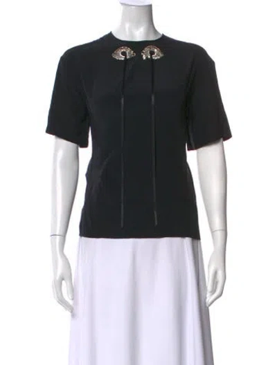 Pre-owned Rochas Silk Crew Neck Top In Black