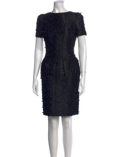 Pre-owned Rochas Silk Knee-length Dress In Black