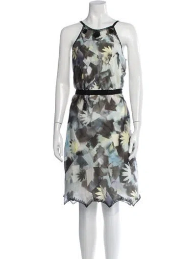 Pre-owned Rochas Silk Knee-length Dress In Grey