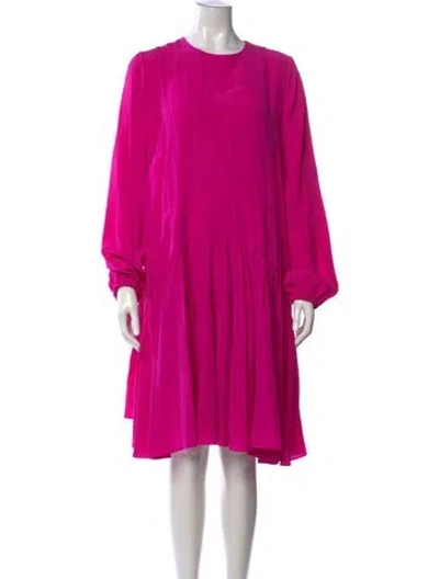 Pre-owned Rochas Silk Knee-length Dress In Pink