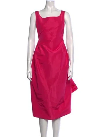 Pre-owned Rochas Silk Knee-length Dress In Pink