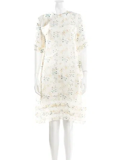Pre-owned Rochas Silk Knee-length Dress W/ Tags In Neutral