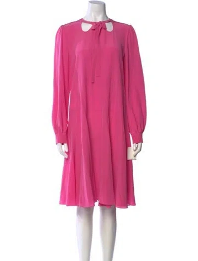 Pre-owned Rochas Silk Knee-length Dress W/ Tags In Pink
