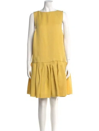 Pre-owned Rochas Silk Knee-length Dress In Yellow