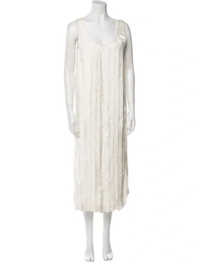 Pre-owned Rochas Silk Long Dress In Neutral